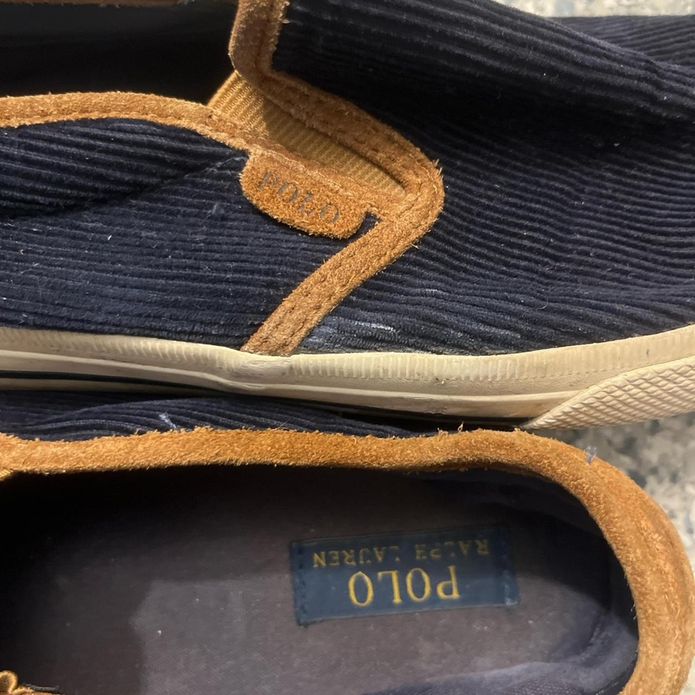 Polo Ralph Lauren Navy and Tan Corduroy Sneakers